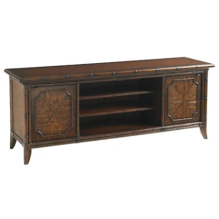 Montego Bay Media Console with Crushed Bamboo Door Panels